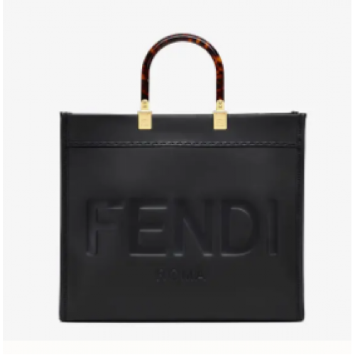 FENDI SUNSHINE MEDIUM zwarte leren shopper 8BH386A