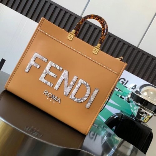 FENDI SUNSHINE MEDIUM shopper van leer en elaphe 8BH386A bruin