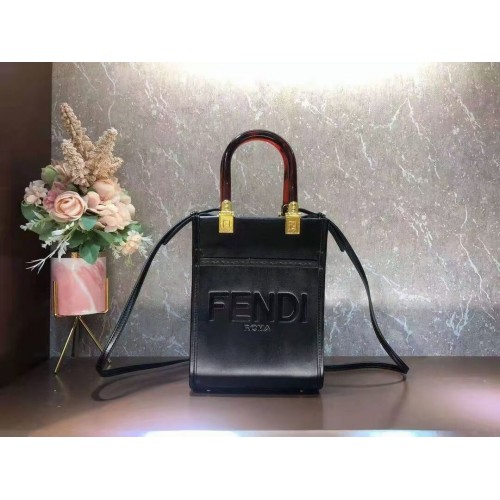 FENDI SUNSHINE SHOPPER leren minitas F1620 zwart