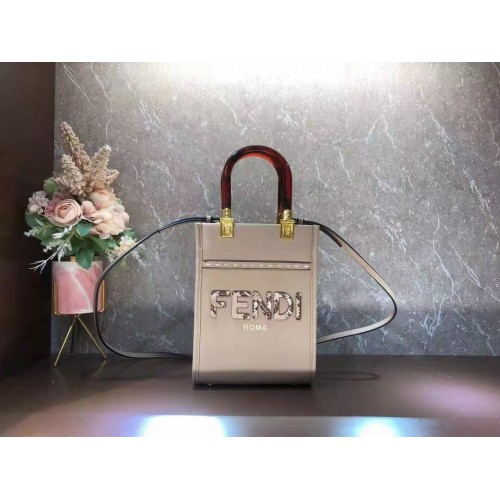 FENDI SUNSHINE SHOPPER leren minitas F1620 grijs