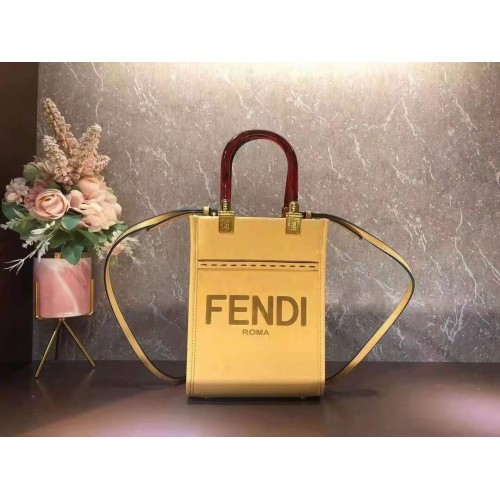 FENDI SUNSHINE SHOPPER leren minitas F1620 geel