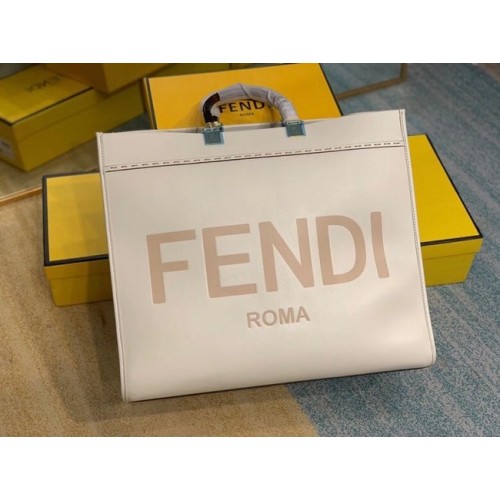 FENDI SUNSHINE grote beige leren shopper 8BH387A