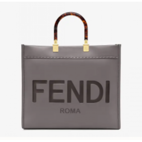 FENDI SUNSHINE grote grijze leren shopper 8BH387A