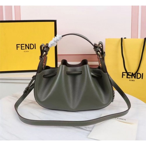 FENDI TOUCH leren tas 8BS059 zwartachtig groen