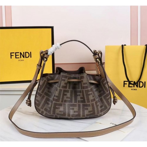 FENDI TOUCH leren tas 8BS059 bruin