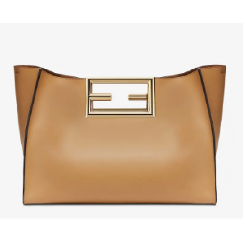 FENDI WAY MEDIUM Beige leren tas 8BH391AAI