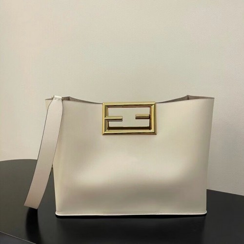 FENDI WAY MEDIUM Witte leren tas 8BH391AAI