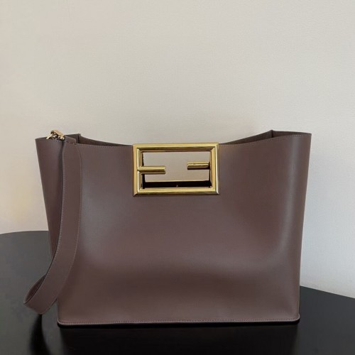 FENDI WAY MEDIUM leren tas 8BH391AAI Donkerbruin