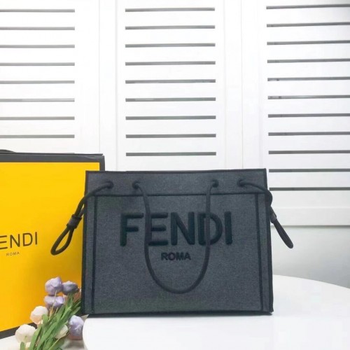 FENDI canvas tas F6501 donkergrijs