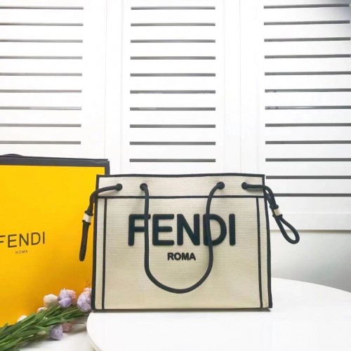FENDI canvas tas F6501 grijs