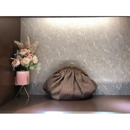 FENDI tas van raffia F7641 lichtbruin