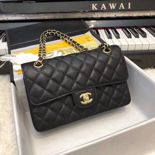 Fashion Chanel Original Caviar Leather Classic Flap Bag A28601 Zwart