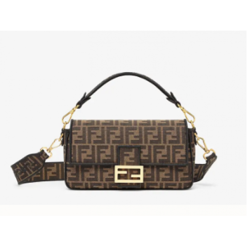 Fendi BAGUETTE Bruine stoffen tas 8BR600A6