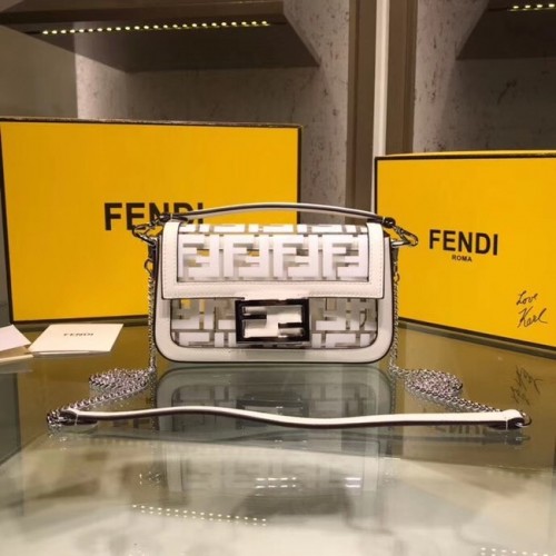 Fendi BAGUETTE MINI PU draagtas 8BS017 wit