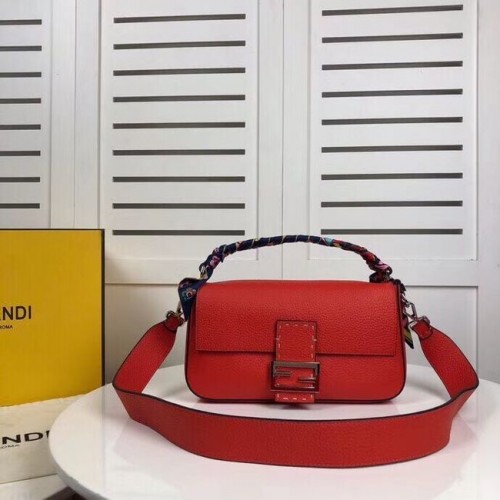Fendi BAGUETTE leren tas F2466 rood