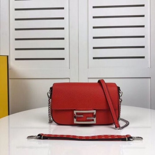 Fendi BAGUETTE leren tas F2467 rood
