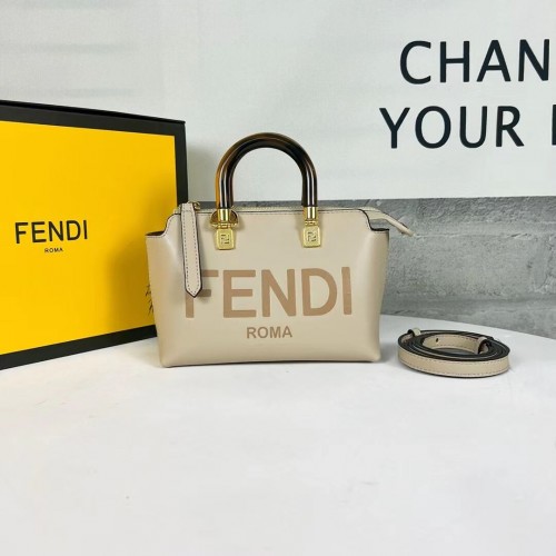 Fendi By The Way Mini Small leren Boston tas 8BS067A duifgrijs