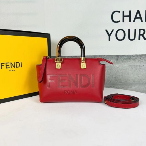 Fendi By The Way Mini Small leren Boston tas 8BS067A rood