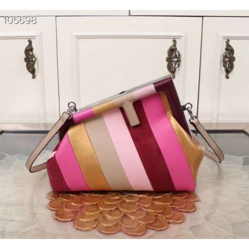 Fendi First Medium Leren tas met multicolor inleg 8BP127A multicolor