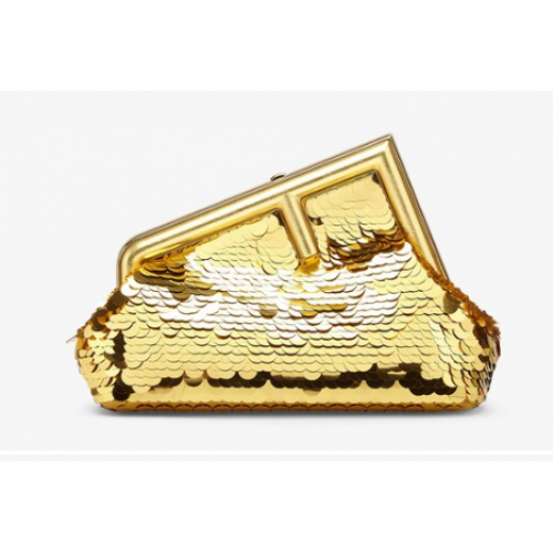 Fendi First Kleine tas met pailletten 8BP129 goud