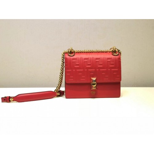 Fendi KAN I SMALL Multicolor stoffen minitas 8BT0381 rood