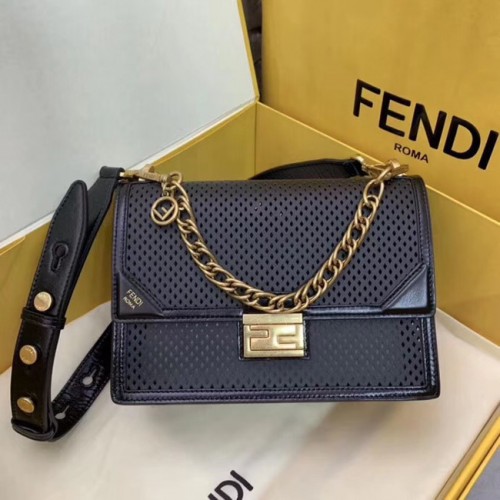 Fendi KAN U leren tas 8BT313 Royal