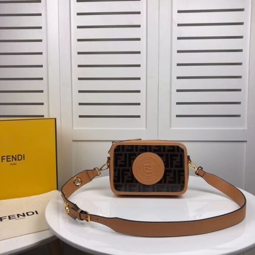 Fendi MINI CAMERA TAS Veelkleurige canvas tas 8BF097 abrikoos