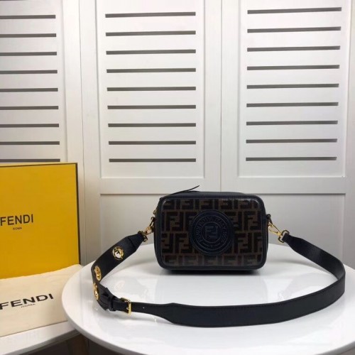 Fendi MINI CAMERA TAS Multicolor canvas tas 8BF097 zwart