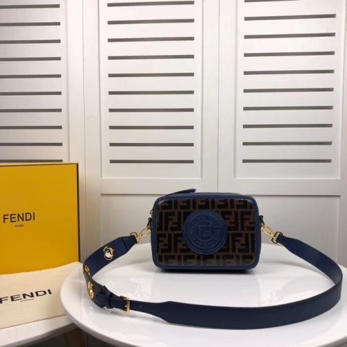 Fendi MINI CAMERA TAS Multicolor canvas tas 8BF097 blauw