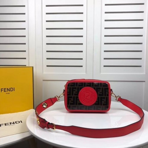 Fendi MINI CAMERA TAS Multicolor canvas tas 8BF097 rood