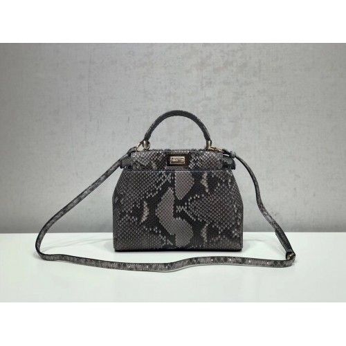 Fendi MINI PEEKABOO Handtas asfaltgrijs pytho 8BN244K