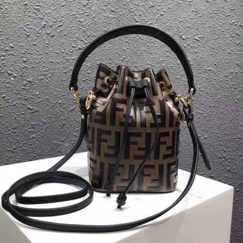 Fendi MON TRESOR Multicolor leren tas 8BT298A Zwart
