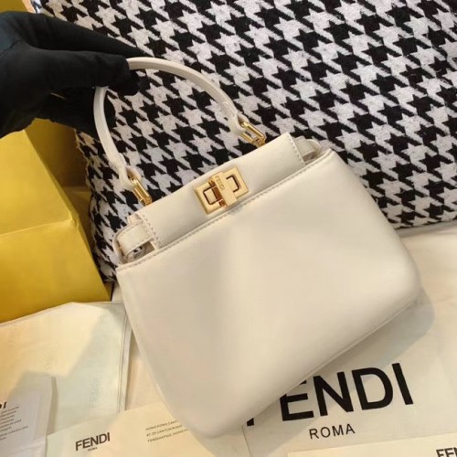 Fendi PEEKABOO ICONIC MINI nappaleren tas 8BN244 wit