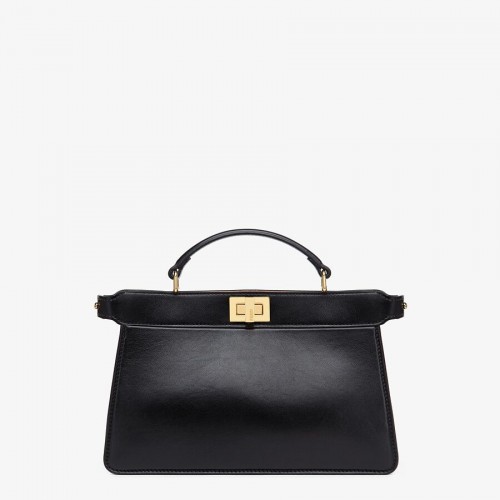 Fendi PEEKABOO ISEEU EAST-WEST Zwarte leren tas 8BN323