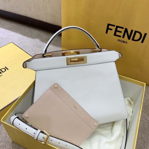 Fendi PEEKABOO ISEEU EAST-WEST WIT leren tas 8BN323