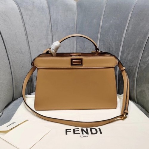 Fendi PEEKABOO ISEEU EAST-WEST leren tas 8BN323A abrikoos