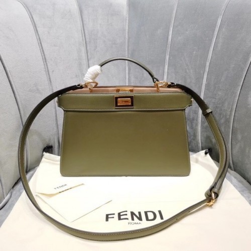 Fendi PEEKABOO ISEEU EAST-WEST leren tas 8BN323A groen