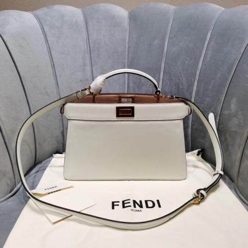 Fendi PEEKABOO ISEEU EAST-WEST leren tas 8BN323A wit
