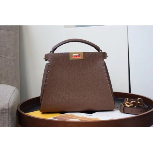 Fendi PEEKABOO ISEEU MEDIUM leren tas 70192 Kaki