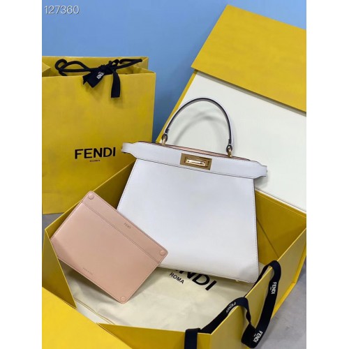 Fendi PEEKABOO ISEEU MEDIUM leren tas 70193 wit
