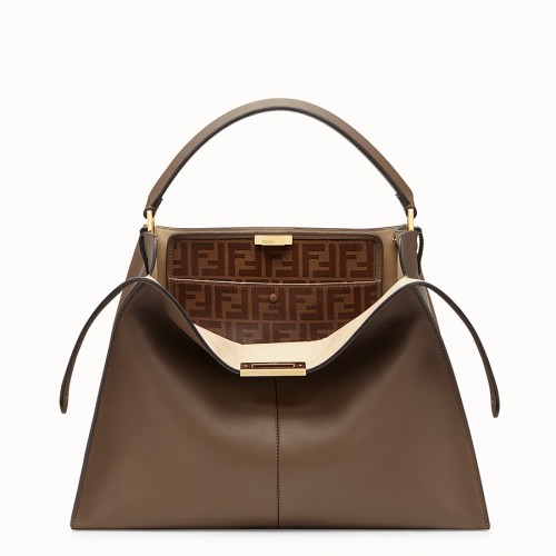 Fendi PEEKABOO X-LITE Bruin leren tas 8BN304A