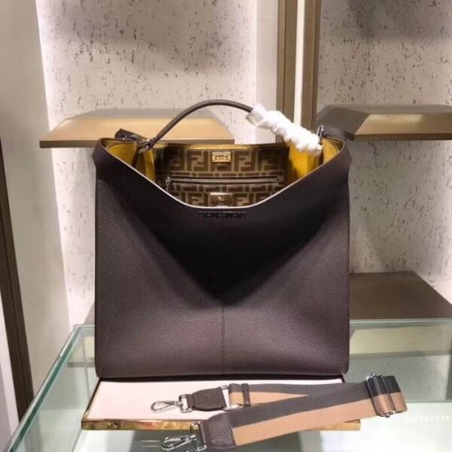 Fendi PEEKABOO X-LITE Bruin leren tas 8BN304B