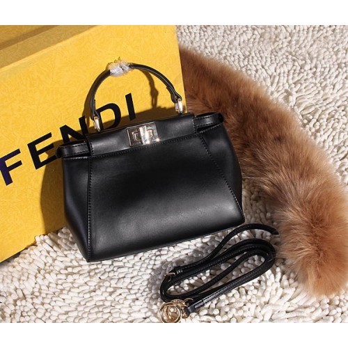 Fendi Kiekeboe Tas Glad Leer FD6035 Zwart