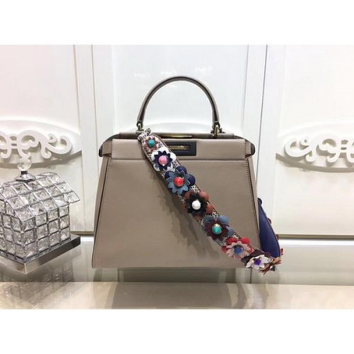 Fendi Peekaboo Kleine tas Kalfsleer FD26796 Abrikoos