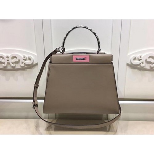 Fendi Peekaboo Kleine tas Kalfsleer FD26796 Camel