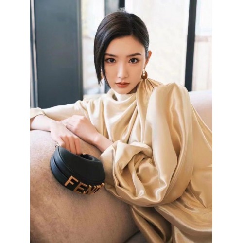 Fendi Praphy Original Leather Big FENDI Logo Mini Bag 80056S Zwart