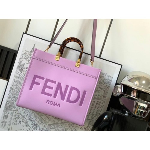 Fendi Sunshine Medium leren shopper 8BH386A Lavendel