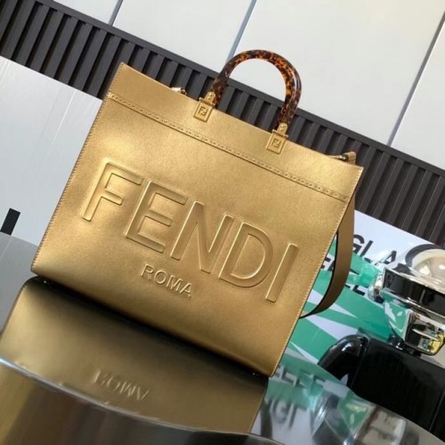 Fendi Sunshine Medium leren shopper 8BH386A goud
