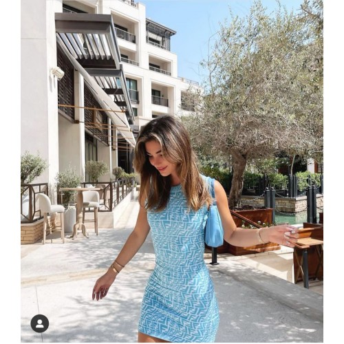 Fendi topkwaliteit modejurk FF11532 blauw