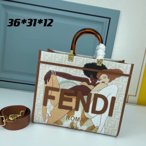 Fendi Tote stoffen boodschappentas met graffitiprint 0002